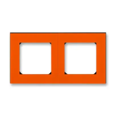 3901H-A05020 66  Rámeček pro elektroinstalační přístroje, dvojnásobný, oranžová / kouřová černá
